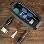 ZEEMO Travel Toiletry Bag for Men, Large Water-Resistant Double-Sided Full-Open Dopp Kit, Versatile Organizer for Shower and Hygiene Accessories, Bathroom Essentials, Cosmetics, Grey