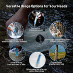 Yuclet Squeeze Water Filtration System with Four 20-Oz Squeeze Pouches and 0.1 Micron Filter Straw, Portable Water Purifier Survival for Camping, Hiking, Backpacking and Emergency Preparedness
