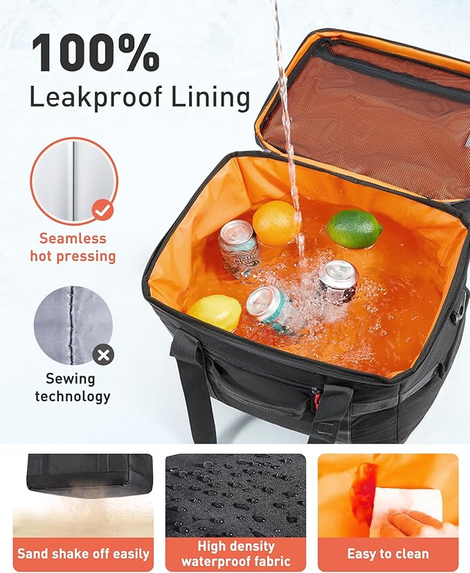 TOURIT Soft Sided Cooler Bag Insulated 30/48/60 Cans, Large Collapsible & Leakproof Ice Chest for Picnic, Beach, Camping, Travel