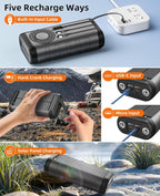 YELOMIN Solar Charger Power Bank 59800mAh, Outdoor Waterproof Battery Pack, 3 Built in Cables & Hand Crank, 6 Outputs, 15W Wireless Charging, Emergency LED Flashlight for Camping Hiking Travel