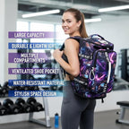 Gym Duffle Bag Backpack with Shoe Compartment,4 ways Travel Backpack for Women and Men,Multi-Functional Weekender bag with Waterproof Layer&Laptop Compartment for Fitness, Travel,Camping