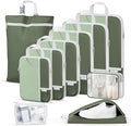 Percover Compression Packing Cubes 10-Piece Set, Packing Cubes Compression for Travel with Toiletry Bag, Laundry Bag & Shoe Bag, All-in-One Travel Organizer for Carry On & Checked Luggage, Green