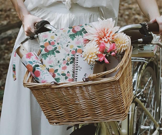 RIFLE PAPER CO. Umbrella, Matching Storage Sleeve, Portable, Auto Open and Close, Wooden Handle, Printed in Full Color