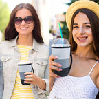 KJQJLY 3 Pack Reusable Iced Coffee Sleeves for Iced Coffee Cups or Drinks Reusable Neoprene Insulated Sleeves for Hot and Cold Drinks from Starbucks, Dunkin, And More (Navy Blue)