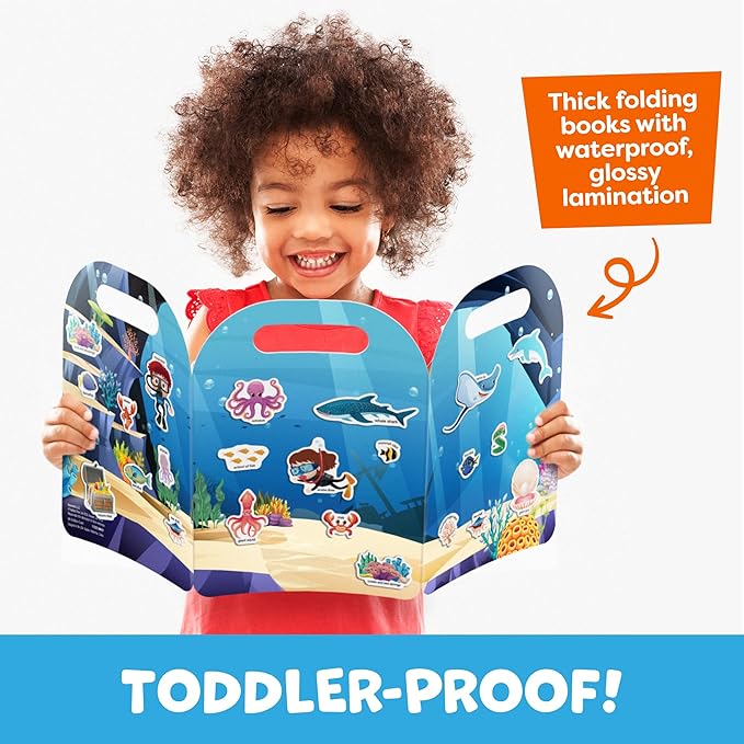 Reusable Sticker Books for Toddlers 1-3, Stickers for Toddlers 2-4 Years - Stickers for Kids Airplane Toys for Toddler 1-3, Toddler Travel Toys - Reusable Sticker Book Birthday Gifts for Boys Girls