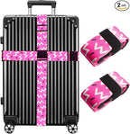 Luggage Straps for Suitcases TSA Approved Easy Pack Organized Suitcase Strap, Luggage Strap, Luggage Belt Strap, Bag Straps for Luggage. Buckle Straps Travel Accessories (Pink)