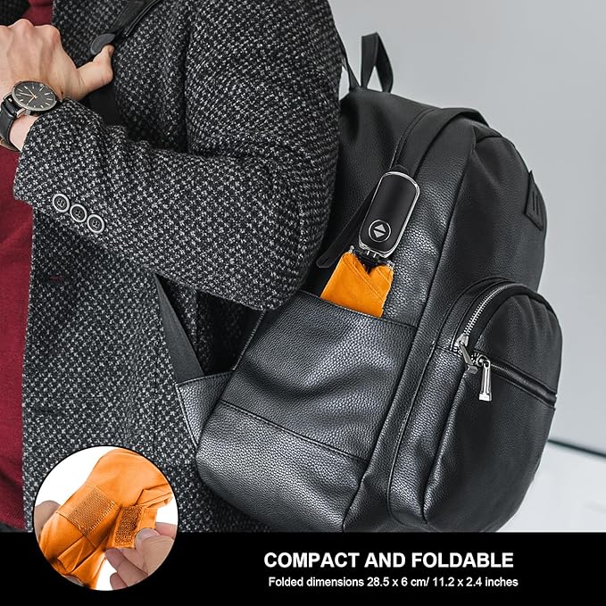 Compact Travel Umbrella for Purse - Flat Handle, Waterproof for Light Rain