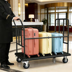 Luggage Cart,Heavy-Duty Steel Luggage Trolley with Wheels,850LB Load Hand Truck,Reinforced Frame for Hotel Bellman,Airport & Hospitality Use,Smooth-Rolling Platform Dolly