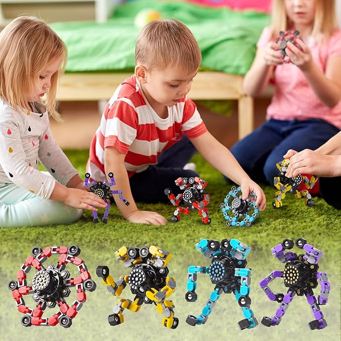 Gokeey Stocking Stuffers Gifts for Grandkids Transformable Fidget Spinners for Kids and Adults Stress Relief Sensory Fidget Toys for Boys Age 8-13 Teen Girls Kids Toys2 Pcs
