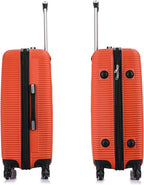 InUSA ROYAL Hardside Spinner Luggage with Ergonomic Handles | Spacious Travel Suitcase with Four Spinner Wheels and Studs | 24 Inch Medium Hardside Spinner Luggage | Orange