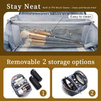 BOYATU Travel Makeup Bags for Women: Large Capacity Make up Bag with Wide Opening - 3 Pcs Set Waterproof Travel Toiletry Organizer for Full-Sized Bottles, Cosmetics & Brushes (Black-W)