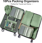 Packing Cubes for Travel-10 Set Luggage Organizer Bags for Family, Mesh Breathable Packing Cubes for Suitcases Durable Travel Essentials Bags Set