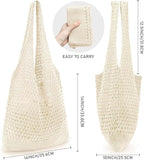 Boho Crochet Beach Tote Shoulder Bag with Colored Beads | Colorful Aesthetic Hippie Knit Bag for Women