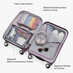 Traveler's Choice Pagosa Hardshell Expandable Luggage with Spinner Wheels, Mauve, 3-Piece Set (22/26/30)