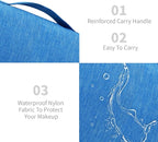 Lcsmaokin Large Capacity Toiletry Bag Travel Bag with Hanging Hook for Men and Women Waterproof Travel Cosmetic Bag Bathroom Storage Bag for Brushes Set, Full-Sized Shampoo, Toiletries, (Sky Blue)