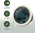 Coghlan's Portable Camping Fan with LED Light – Battery-Powered, Compact Design, Quiet Operation, USB Rechargeable for Tents, Outdoor Adventures, Emergency Use, and Travel