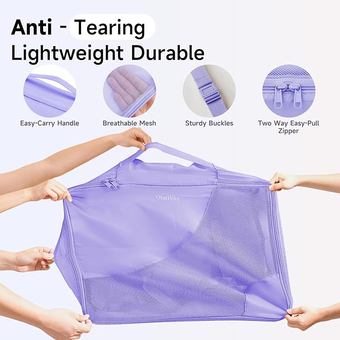 9 Set Packing Cubes for Travel, Gifts for Women Mom,Anti-Tearing Suitcase Organizer,OlarHike Vacation Essentials & Accessories for Cruise Ship