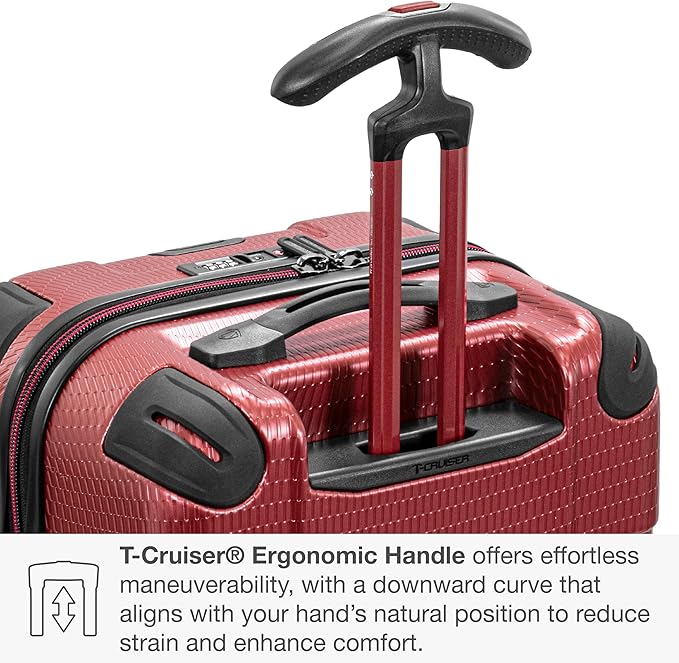 Traveler's Choice Maxporter II Polycarbonate Hardside Trunk with Spinner Wheels, Red, 28-Inch Medium Trunk