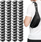Crossbody Fanny Pack Large Capacity Waist Bag with Hidden Zipper Pockets Adjustable Strap Fanny Packs Waterproof Oxford Cloth Travel Belt Bag for Outdoor Shopping Travel Men Women (Black 60PCS)