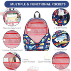 CAMTOP Preschool Backpack for Kids Boys Girls Toddler Backpack Kindergarten School Bookbags for Age 3-8 (Navy Vehicle)