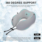urnexttour Travel Pillow for Airplane Memory Foam Neck Pillow, Soft & Support Travel Pillow for Travelling, Sleeping Rest, Car, Train and Home Use (Grey)