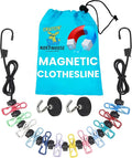 Magnetic Clothesline for Cruise Ship Cabin Approved - Strong Rubber Coated Non-Scratch Magnets, Travel Clothesline for Cruise Ship Essentials 2026 Updated Stronger Magnets