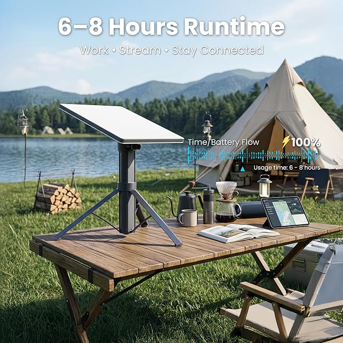 Starlink Mini Battery Pack 45000mAh 166Wh, 6–8H Runtime, All-in-One Tripod Power, IP67 Waterproof, USB-C PD Fast Charging for Camping RV Off-Grid
