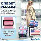 Luggage Straps for Suitcases - TSA Approved - Pink, 20 PK - Bulk Multipack Premium Nylon Belts for Suitcase, Briefcase & Travel Bag - Adjustable Strap Length 46" - 78"