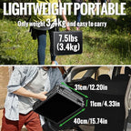 GARLLEN Folding Camping Table, 3 Adjustable Height Lightweight Folding Picnic Table, Aluminum Portable Foldable Outdoor Table for Grill, Camping, Grill, Threaded Install, 35.4" L x 15.7" W, Black
