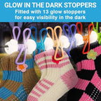 Retractable Travel Clothesline - Glow in the Dark Portable Clothes Line - 12ft/4m Camping Clotheslines for Outside, Hotel Room or Cruise - Laundry Line, Clothes Drying Line, Clothing Line Outdoor