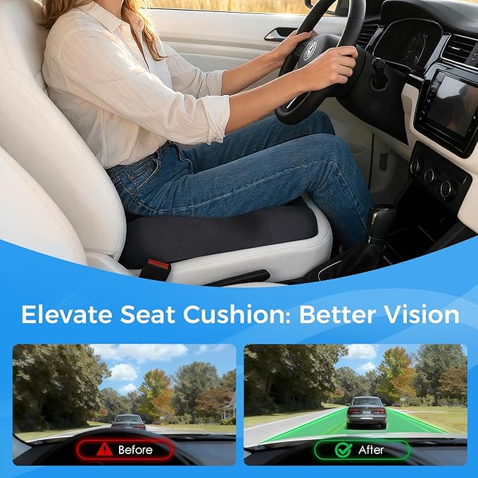 Niceeday Seat Cushion for Office, Car & Wheelchair - Premium Memory Foam with Ergonomic U-Shape Design - Enhanced Comfort for Tailbone, Hip & Sciatica Support, Non-Slip Base & Machine Washable Cover