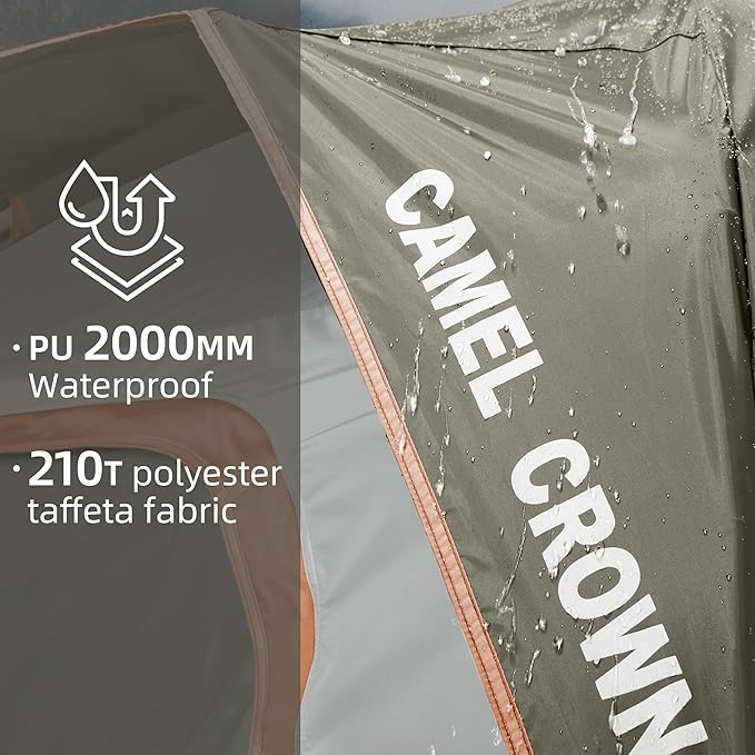 CAMEL CROWN Tents for Camping 4/8 Person Waterproof Tent Quick Setup Folding Outdoor Backpacking Tents Family Hiking