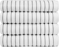 Black & White Brands Brazilian Beach/Pool/Bath Towel - Ultimate Absorbent Luxury XL 36x70 100% Cotton Wave (4 Towels, Charcoal Gray Poly Pinstripe)