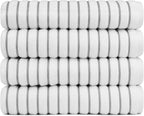 Black & White Brands Brazilian Beach/Pool/Bath Towel - Ultimate Absorbent Luxury XL 36x70 100% Cotton Wave (4 Towels, Charcoal Gray Poly Pinstripe)