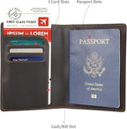 Polare Slim RFID Blocking Leather Passport Holder Travel Bifold Wallet For Men (Dark Brown with AirTag Holder)