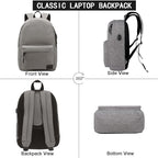 SUPACOOL Casual Laptop Backpack for Men and Women, Backpack for College, USB Charging Port, Lightweight Back Pack
