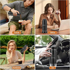 Gugxiom 3 In 1 Portable Coffee Maker, Mini Travel Camping Coffee Makers, Self-Heating Car Coffee Maker with USB-C,for Hiking Office RV