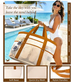 2026 Stylish & Spacious XX-Large Beach Bag for Women – Mesh × Canvas Tote with Top Zipper, 11 Tall Pockets | 40L+ Spacious, 11 Tall Pockets, Zipper Pouch, Secure Zip-Top, Sand-Resistant Base