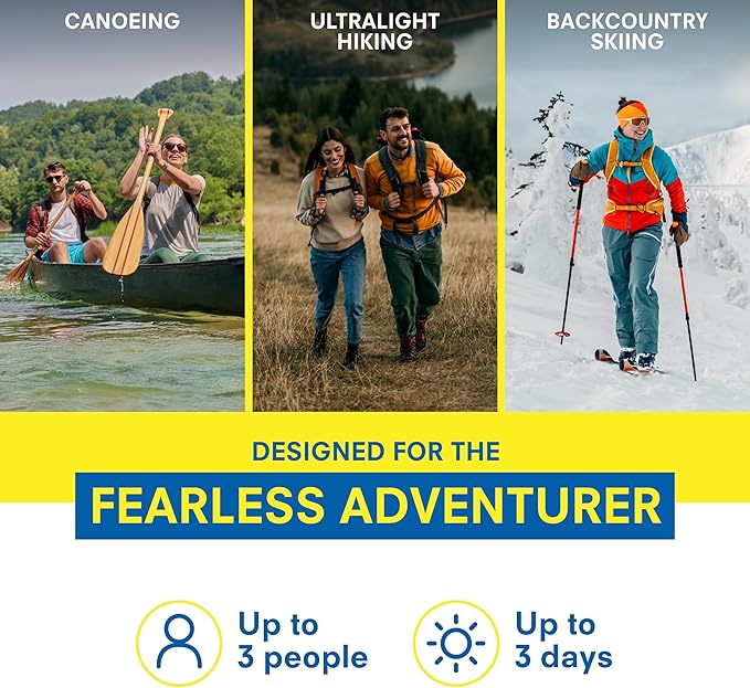 Adventure Medical Kit Ultralight/Watertight Medical Kit .7 - Up to 3 People, Up to 3 Days - Includes Bandages, Blister Essentials & More - Perfect for Hiking, Biking & Climbing
