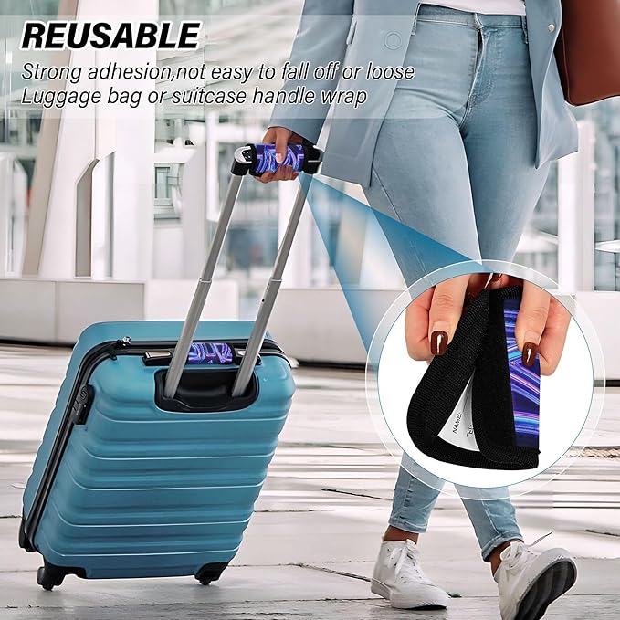 Dazzling Neon Triangle Digital Gemstone Comfortable Wraps Luggage Tags Handles Wrap Grips for Suitcases