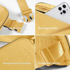 ODODOS Unisex Mini Belt Bag with Adjustable Strap Small Fanny Pack for Workout Running Traveling Hiking, Buff Yellow