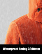 Ubon Men's Hi Vis Long Raincoat Waterproof Reflective Safety Rain Jacket High Visibility with Detachable Hood