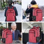 BIKROD Unisex Rose Laptop Backpack, Suitable for College Students, 17-inch Laptop Compartment, Spacious Interior, USB Charging Port, Anti-Theft Design, Comfortable Back Panel