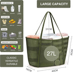 KALIDI Upgrade Version Beach Mesh Tote Bag MAX 27L Large capacity,Shoulder Bag Nylon Hobo Women Casual Foldable Beach Picnic