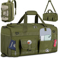 RAINSMORE 3 in 1 Gym Bag for Men, 45L Large Sports Duffle Bag with Shoe Compartment and Wet Pocket, Water-Resistant Tactical Backpack Carry On for Travel, Workout & Military Gear, Green