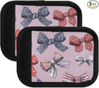 Pink Flag Bows Luggage Handle Wrap for Suitcase Luggage Tags Handle Covers Identifiers Soft Decorations Travel Accessories 2 Pack
