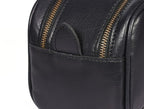 10" Premium Leather Toiletry Travel Pouch With Waterproof Lining | King-Size Handcrafted Vintage Dopp Kit By Aaron Leather Goods (Carob)