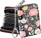 FurArt Zipper Wallet Women, RFID Blocking Credit Card Wallet, Business Card Holder, Compact Size KeyChain Wallet