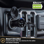Scosche CPDCA32 PowerVolt 32Watt Certified USB Type-C & USB Type-A Fast Car Charger with Power Delivery 3.0 for All USB-C and USB-A Devices