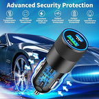 [Apple MFi Certified] iPhone 17 Car Charger Fast Charging, Braveridge 2Pack 75W USB-C PD&QC Power Cigarette Lighter + Type-C Braided Cable for iPhone 17/17 Air/17 Pro/17 Pro Max/16 Pro/15/Galaxy/Pixel